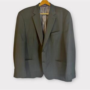 Izod Mens Suit Jacket Regular Fit 2 Button Pinstripe Black Gray Lining Size 50R